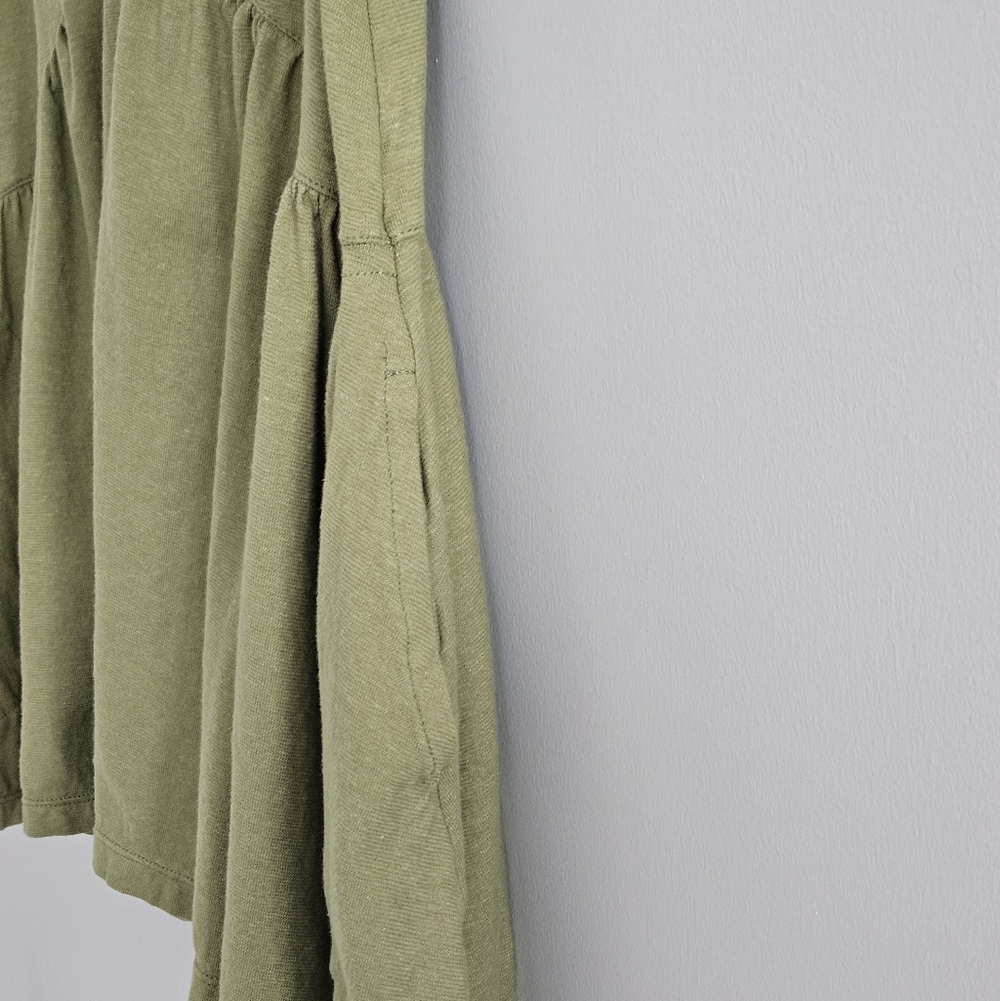 Olive Green Sleeveless V-Neck Swing Dress - Picture 7 of 11